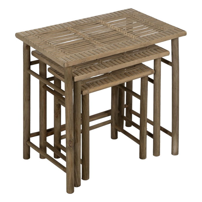 Ixia Set de 3 Mesitas Natural Bambú