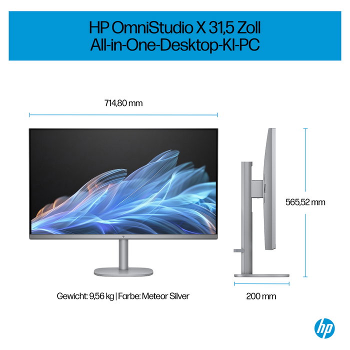 HP OmniStudio X 32-c0170ng - All-in-One PC 31,5 pulgadas, Intel Core Ultra 7 155H, 32 GB RAM, 1 TB SSD, Windows 11 Home