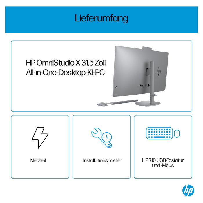 HP OmniStudio X 32-c0170ng - All-in-One PC 31,5 pulgadas, Intel Core Ultra 7 155H, 32 GB RAM, 1 TB SSD, Windows 11 Home