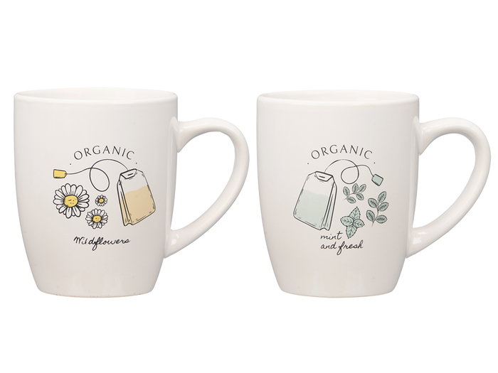 Vessia Taza de Porcelana Organic con Tapa y Filtro Surtidos 340 ml 12x10x8 cm (Set de 24)