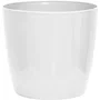 Garden Id 01602701 Maceta brillante Blanco Brillante con ruedas 35 x 32 cm Aspecto cerámico Impermeable Fácil de mover
