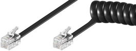 MicroConnect RJ10-RJ10 Cable de Red, 2m, Macho/Macho, Negro