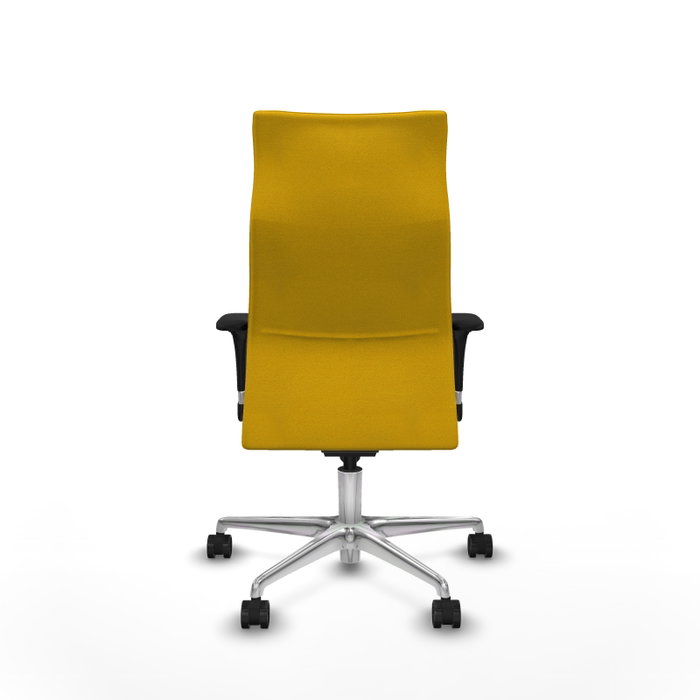 PIQUERAS Y CRESPO Sillón Albacete con Mecanismo Sincro, Tela Amarillo, Base Aluminio