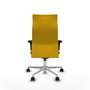 PIQUERAS Y CRESPO Sillón Albacete con Mecanismo Sincro, Tela Amarillo, Base Aluminio