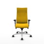 PIQUERAS Y CRESPO Sillón Albacete con Mecanismo Sincro, Tela Amarillo, Base Aluminio