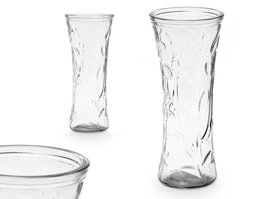 Giftdecor Jarrón Vidrio Clásico Transparente Pequeño 8.4 x 19 x 8.4 cm (Set de 12)