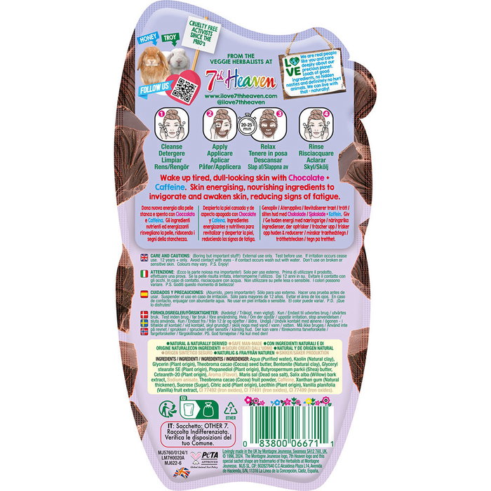 7Th Heaven Mascarilla Barro Chocolate Cafeína 15 gr