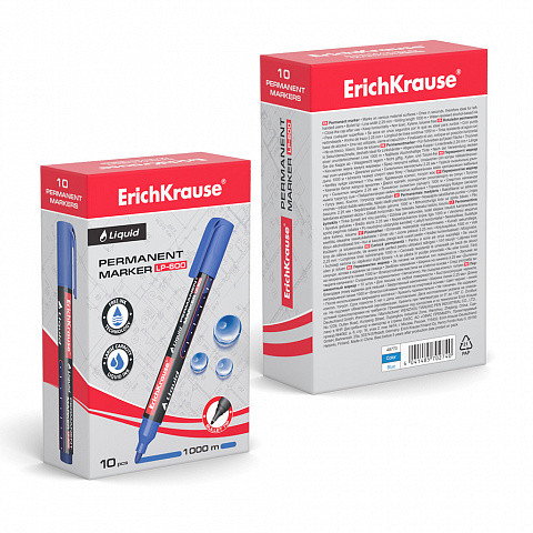Marcador Permanente con Tinta Líquida Lp-600 Color Azul ERICH KRAUSE 48770 10 unidades