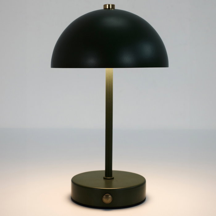 Home Deco Factory Lámpara de Mesa Recargable Negra, Material Metal