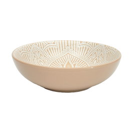 Home Deco Factory Plato Hondo Beige Mirage Cerámica Diámetro 18.5 cm