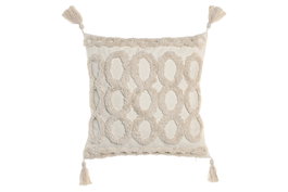 DKD Home Decor Pack de 2 Cojines de Poliéster 45x45 cm Crudo con Aplicaciones