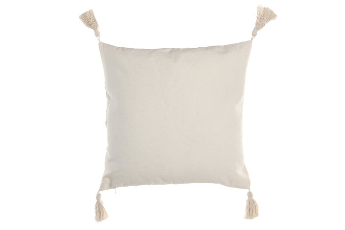 DKD Home Decor Pack de 2 Cojines de Poliéster 45x45 cm Crudo con Aplicaciones