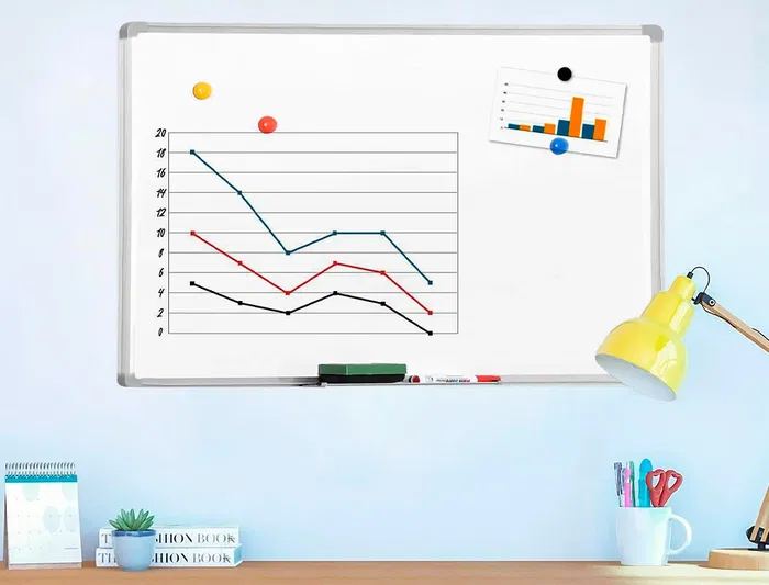 Q-connect Pizarra Blanca Lacada Magnética Marco Aluminio 60x45 cm