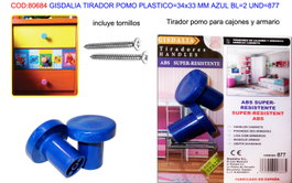 GISDALIA FINSTOCK Tirador Pomo Plástico 34x33 mm Azul