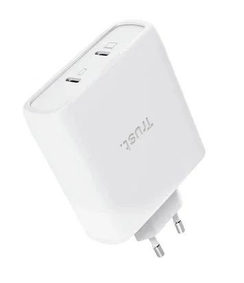 Trust Cargador de Pared Maxo 100W 2xUSB-C Blanco con Cable USB-C de 2m