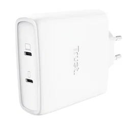 Trust Maxo Cargador de Pared GaN 100W con 2x USB-C y Cable de 2m Blanco