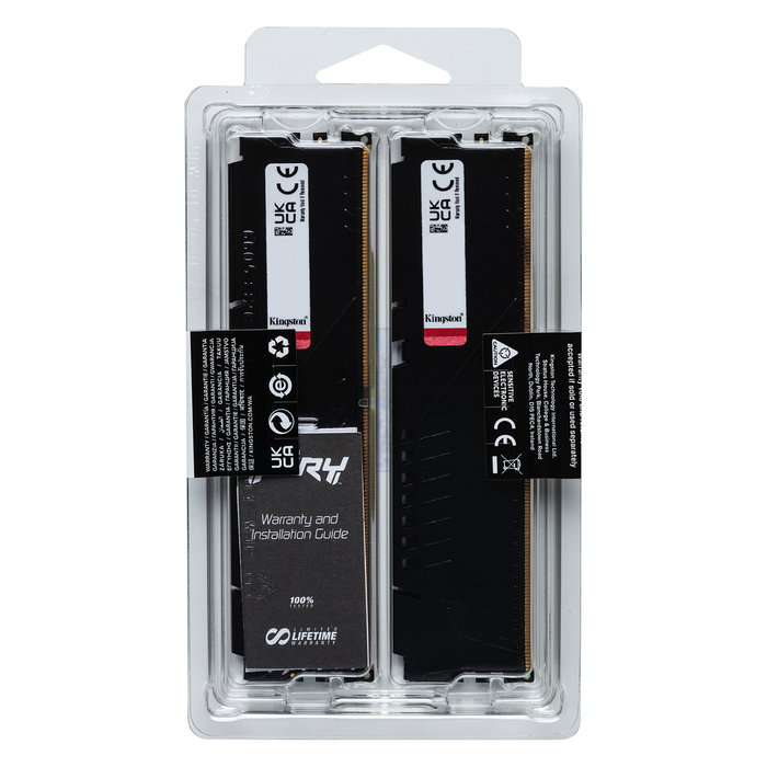 Kingston FURY Beast 64GB DDR5 RAM Kit (4x16GB, 6000MT/s, CL40, 288-pin DIMM, Negro) - Memoria XMP 3.0