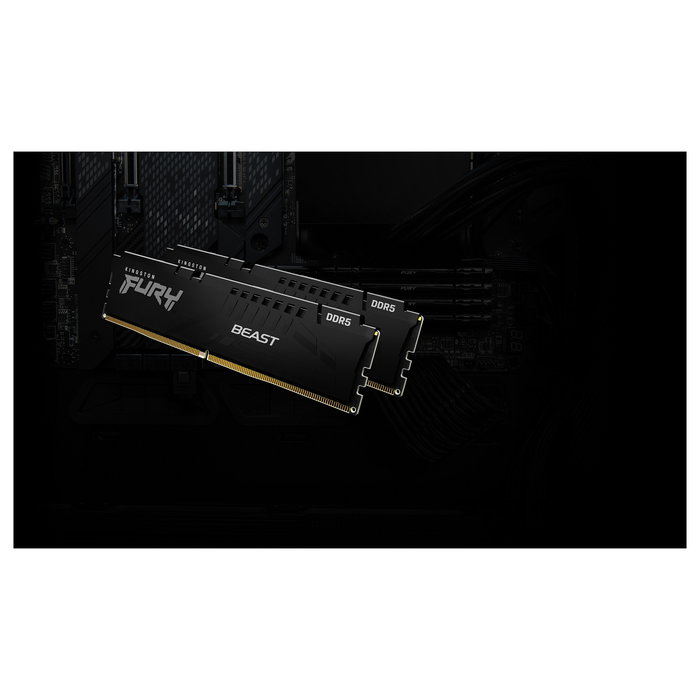 Kingston FURY Beast 64GB DDR5 RAM Kit (4x16GB, 6000MT/s, CL40, 288-pin DIMM, Negro) - Memoria XMP 3.0