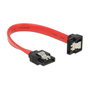 DeLOCK Cable SATA 6 Gb/s de 10 cm con conector en ángulo hacia abajo, Rojo/Negro