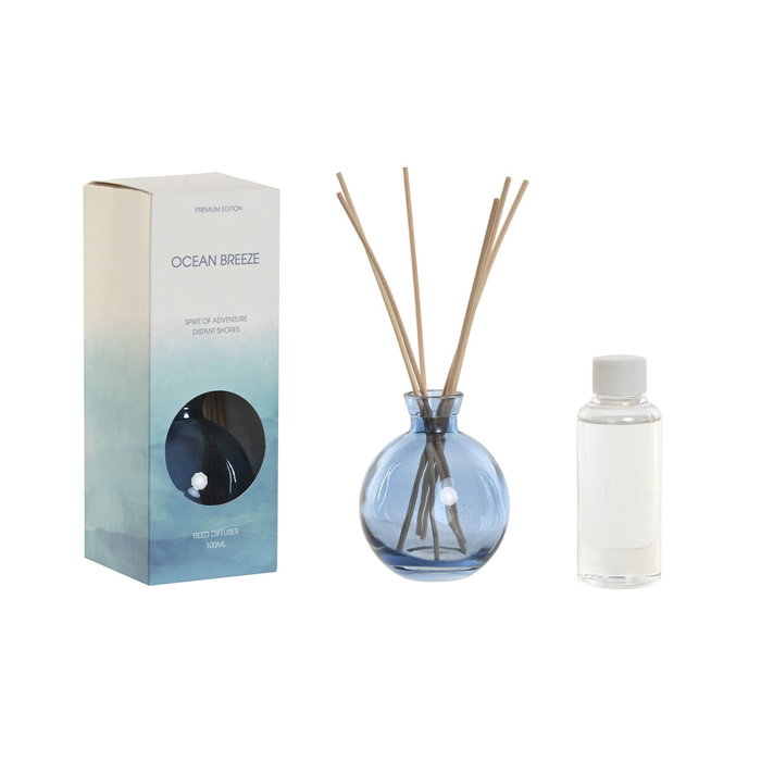 DKD Home Decor Ambientador Mikado Cristal Azul Mediterráneo 100ml