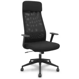 Piqueras Y Crespo Silla de Oficina Basculante Pro536 536B00SWRN, Respaldo de Malla y Brazos Fijos, Negra, Soporte 120 kg