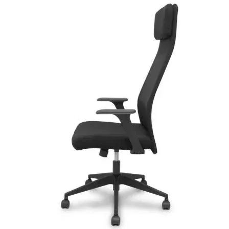 Piqueras Y Crespo Silla de Oficina Basculante Pro536 536B00SWRN, Respaldo de Malla y Brazos Fijos, Negra, Soporte 120 kg