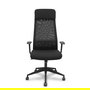 Silla de oficina Pro536 con mecanismo Basculante tapizada con Tela color Negro. Equipada con lumbar Fijo, Brazos fijos, Cabecero Fijo y Ruedas de nailon 50 mm