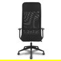 Silla de oficina Pro536 con mecanismo Basculante tapizada con Tela color Negro. Equipada con lumbar Fijo, Brazos fijos, Cabecero Fijo y Ruedas de nailon 50 mm