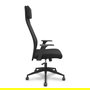 Silla de oficina Pro536 con mecanismo Basculante tapizada con Tela color Negro. Equipada con lumbar Fijo, Brazos fijos, Cabecero Fijo y Ruedas de nailon 50 mm