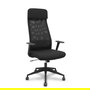 Silla de oficina Pro536 con mecanismo Basculante tapizada con Tela color Negro. Equipada con lumbar Fijo, Brazos fijos, Cabecero Fijo y Ruedas de nailon 50 mm