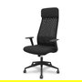 Silla de oficina Pro536 con mecanismo Basculante tapizada con Tela color Negro. Equipada con lumbar Fijo, Brazos fijos, Cabecero Fijo y Ruedas de nailon 50 mm