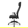 Silla de oficina Pro536 con mecanismo Basculante tapizada con Tela color Negro. Equipada con lumbar Fijo, Brazos fijos, Cabecero Fijo y Ruedas de nailon 50 mm