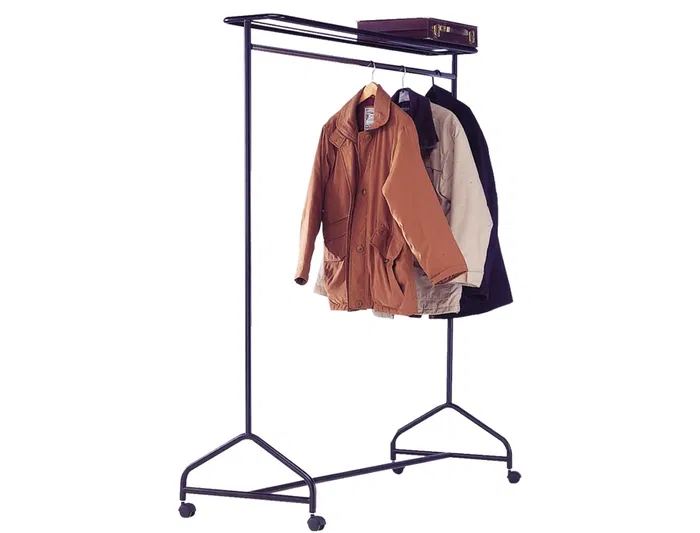 Sie Vestidor Portátil con Repisa y Capacidad para 40 Perchas | Perchero de Metal Negro con Ruedas 150x170x55 cm Sie Vestidor Portátil con Repisa y Capacidad para 40 Perchas | Perchero de Metal Negro con Ruedas 150x170x55 cm