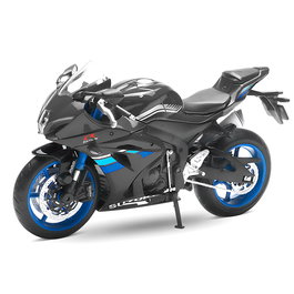 DEQUBE Suzuki GSX-R1000 D00387 - Moto de Colección a Escala 1:18 Color Negra con Sistema Pull-Back para Niños +3 Años