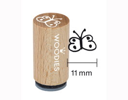 Woodies Sello mini de madera y caucho mariposa 15x25mm