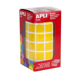 APLI PAPER Rollo de Gomets Cuadrados Amarillos de 15 mm