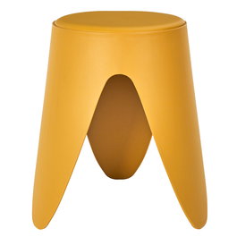 Home Deco Factory Taburete Eve Amarillo Mostaza Contemporain Apilable Plástico PU