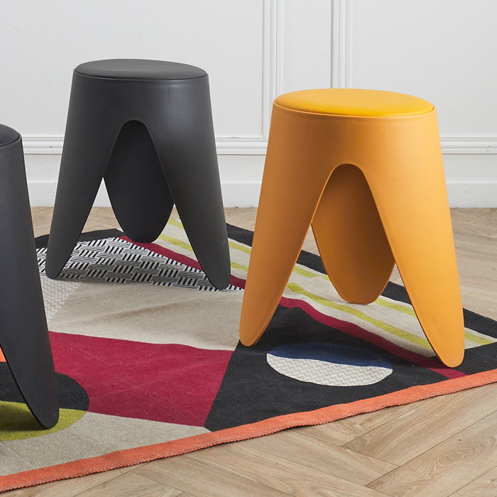 Home Deco Factory Taburete Eve Amarillo Mostaza Contemporain Apilable Plástico PU Home Deco Factory Taburete Eve Amarillo Mostaza Contemporain Apilable Plástico PU