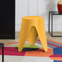 Home Deco Factory Taburete Eve Amarillo Mostaza Contemporain Apilable Plástico PU