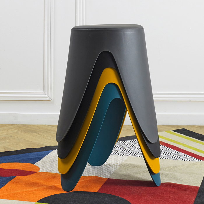 Home Deco Factory Taburete Eve Amarillo Mostaza Contemporain Apilable Plástico PU Home Deco Factory Taburete Eve Amarillo Mostaza Contemporain Apilable Plástico PU