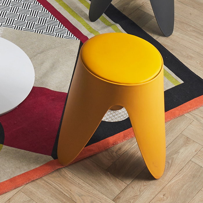 Home Deco Factory Taburete Eve Amarillo Mostaza Contemporain Apilable Plástico PU Home Deco Factory Taburete Eve Amarillo Mostaza Contemporain Apilable Plástico PU