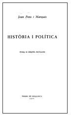 MOLL EDITORIAL Historia I Politica, Joan Pons Marques - MOLL EDITORIAL