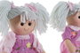 DKD Home Decor Muñeca de Flores Rosa y Blanco