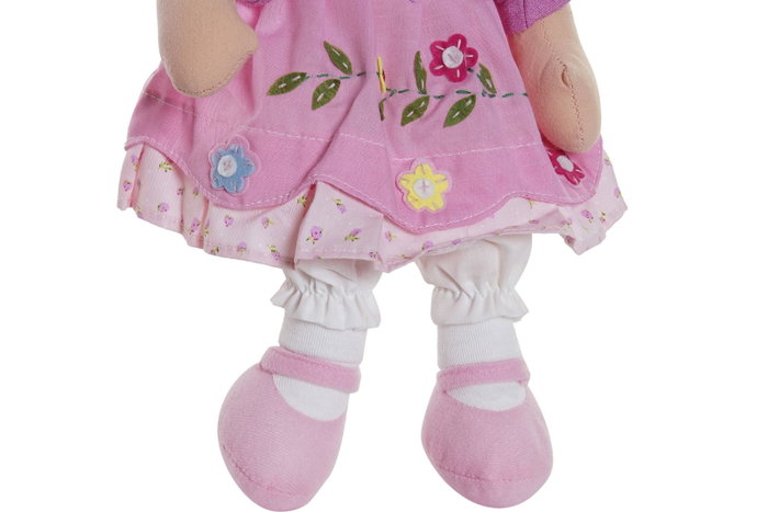DKD Home Decor Muñeca de Flores Rosa y Blanco