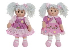 DKD Home Decor Muñeca de Flores Rosa y Blanco