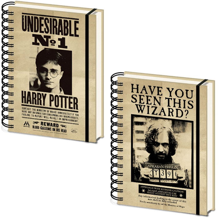 Pyramid Cuaderno A5 Harry Potter Carteles Harry & Sirius, Espiral Tapa Dura con Cierre Elástico y Hojas Rayadas