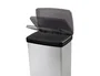 Cep Elite Contenedor de Basura con Pedal, 2 Compartimentos, 50 Litros, Color Plata, Hecho con 80% PP Reciclado, 390x288x654 mm