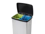 Cep Elite Contenedor de Basura con Pedal, 2 Compartimentos, 50 Litros, Color Plata, Hecho con 80% PP Reciclado, 390x288x654 mm