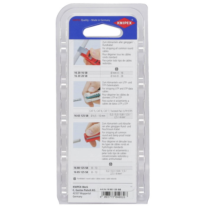 Knipex Pelador de cables Universal 16 80 125 SB Knipex Pelador de cables Universal 16 80 125 SB