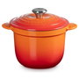Le Creuset 41110180900460 Cocotte redonda de hierro fundido esmaltado, 2 Litros (18 cm), Vulkanfarben (Rojo), apta para inducción, horno y lavavajillas, Francia